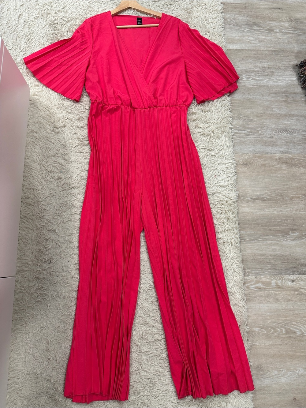 SHEIN Hot Pink Pleated Jumper